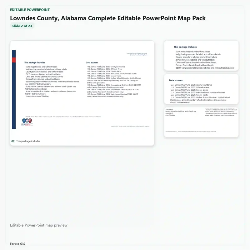 Lowndes County, Alabama Editable Map Pack - Image 3