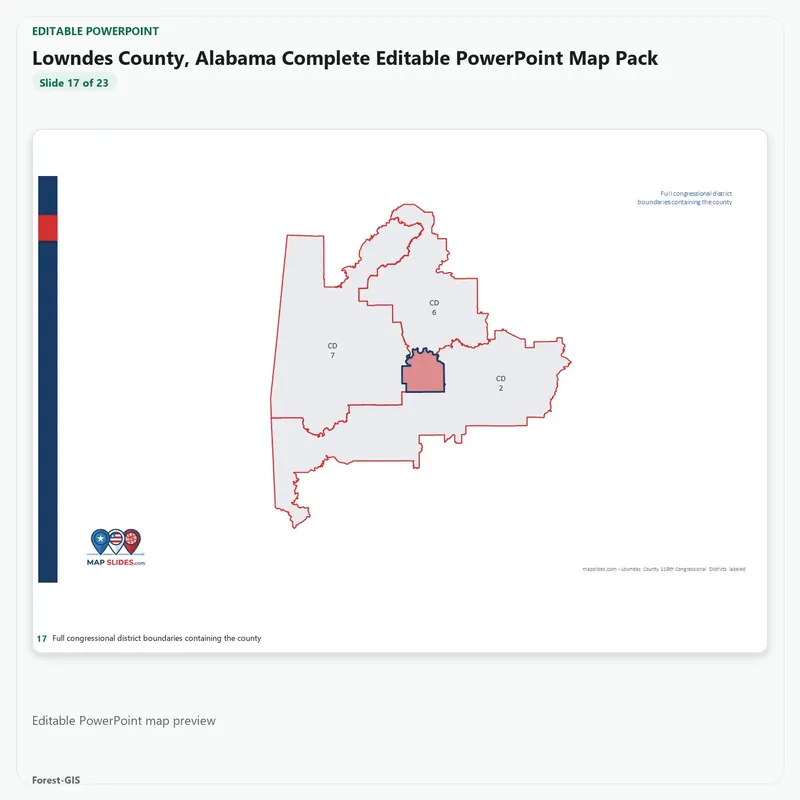 Lowndes County, Alabama Editable Map Pack - Image 5