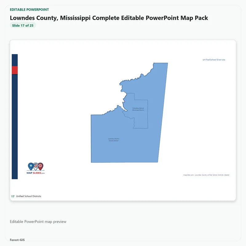 Lowndes County, Mississippi Editable Map Pack - Image 5