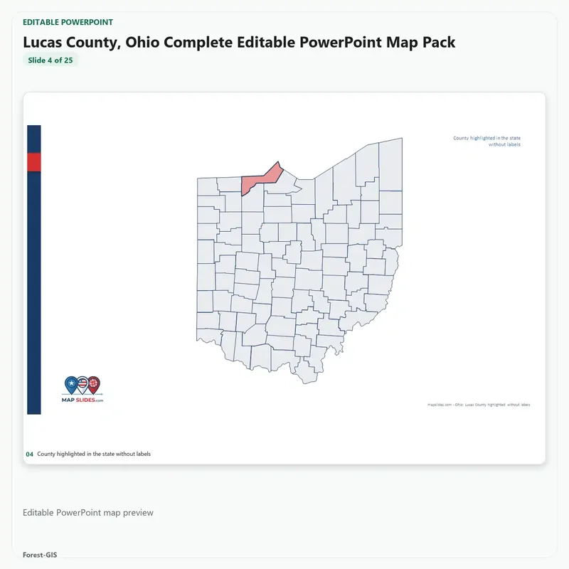 Lucas County, Ohio Editable Map Pack - Image 4