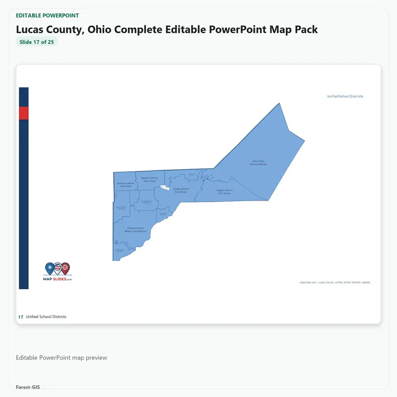 Lucas County, Ohio Editable Map Pack - Image 5