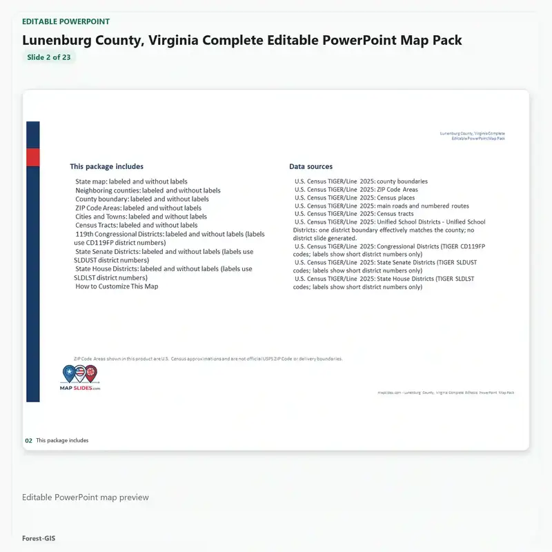 Lunenburg County, Virginia Editable Map Pack - Image 3