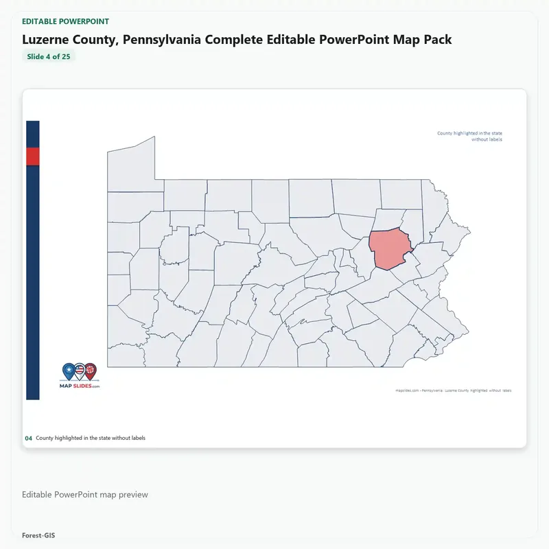 Luzerne County, Pennsylvania Editable Map Pack - Image 4