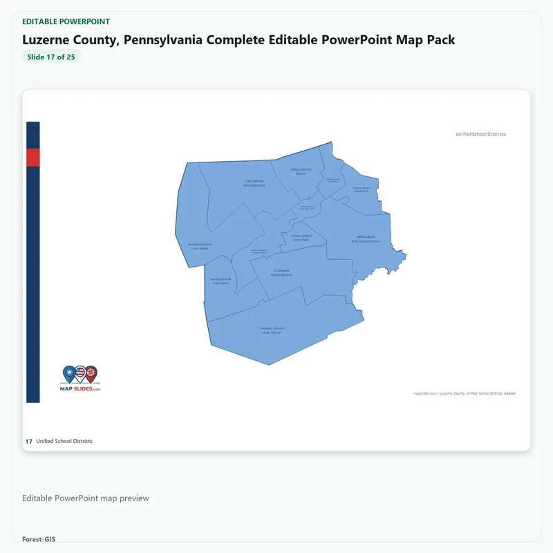 Luzerne County, Pennsylvania Editable Map Pack - Image 5