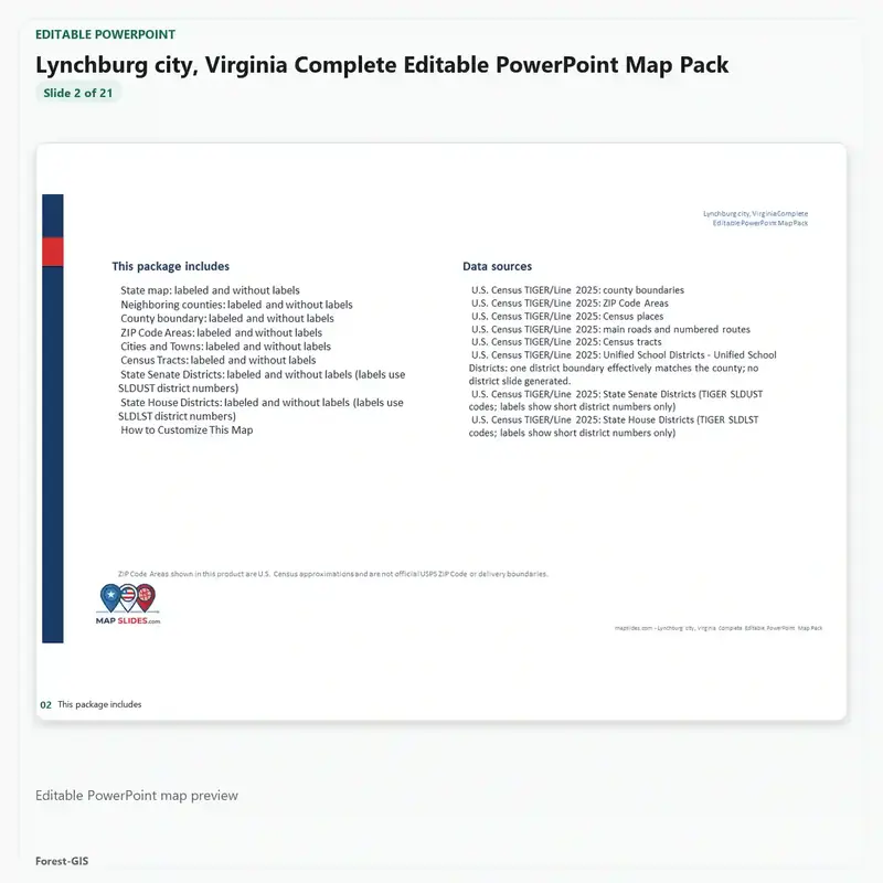 Lynchburg city, Virginia Editable Map Pack - Image 3