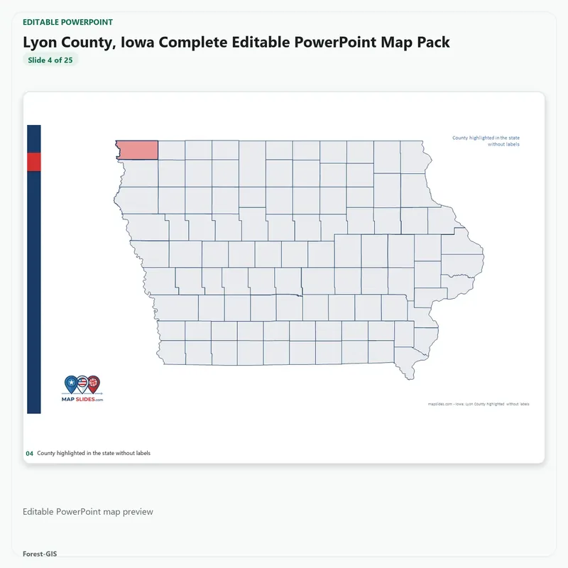 Lyon County, Iowa Editable Map Pack - Image 4