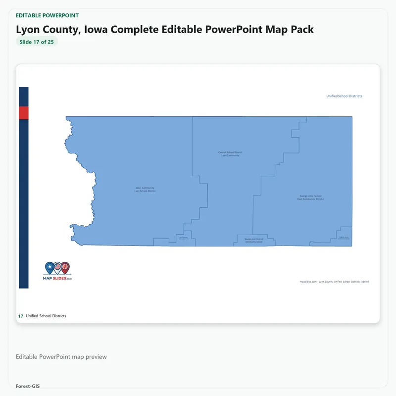 Lyon County, Iowa Editable Map Pack - Image 5