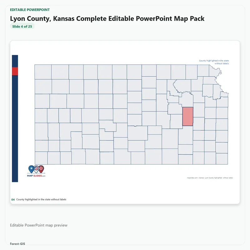 Lyon County, Kansas Editable Map Pack - Image 4