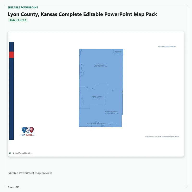 Lyon County, Kansas Editable Map Pack - Image 5