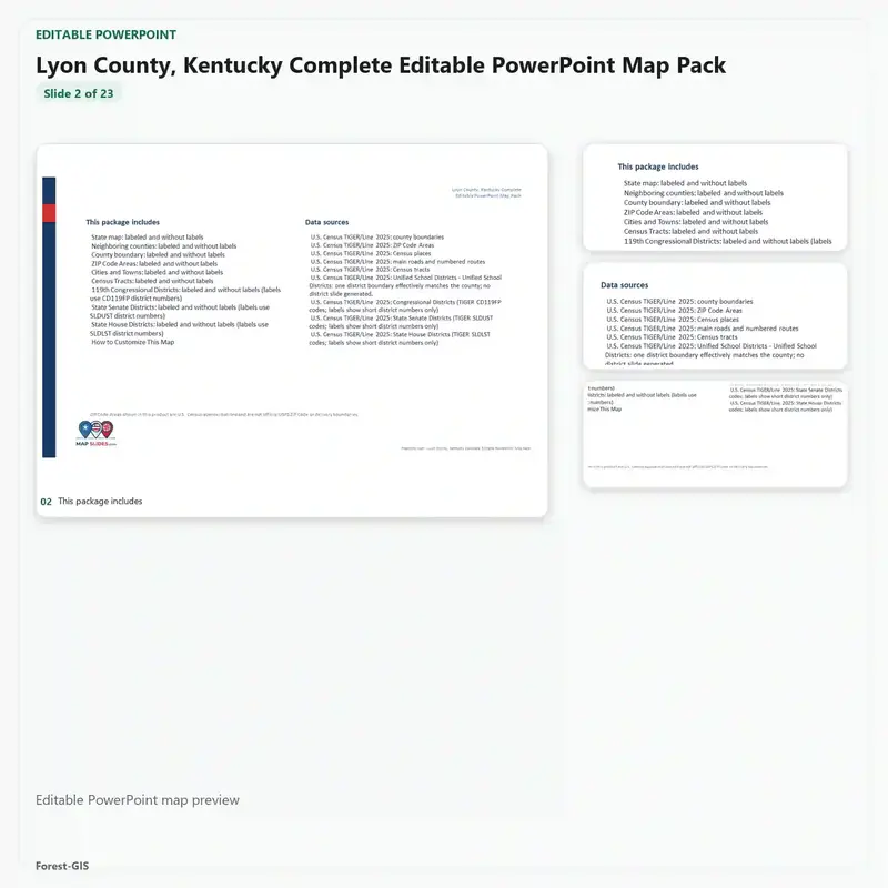 Lyon County, Kentucky Editable Map Pack - Image 3