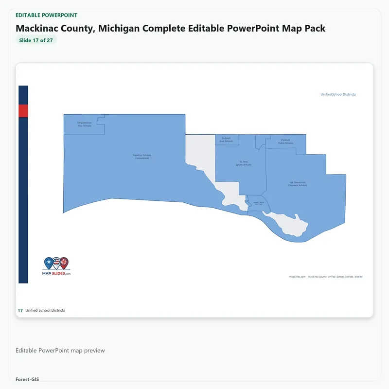 Mackinac County, Michigan Editable Map Pack - Image 5