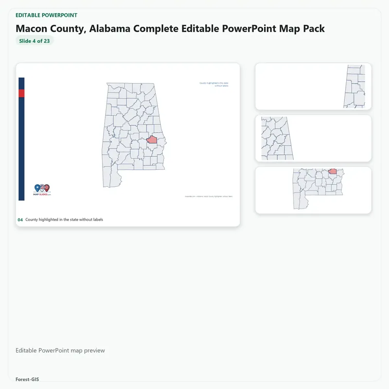 Macon County, Alabama Editable Map Pack - Image 4