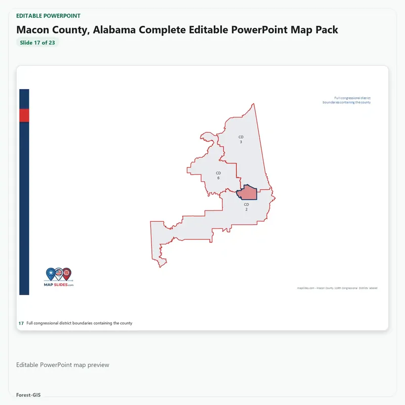 Macon County, Alabama Editable Map Pack - Image 5