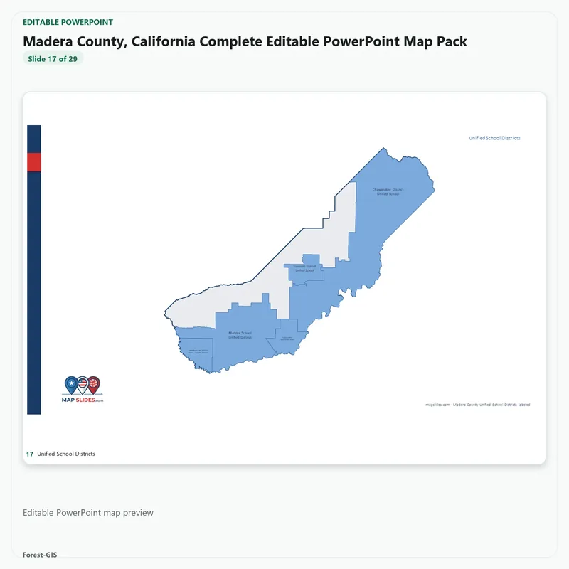 Madera County, California Editable Map Pack - Image 5
