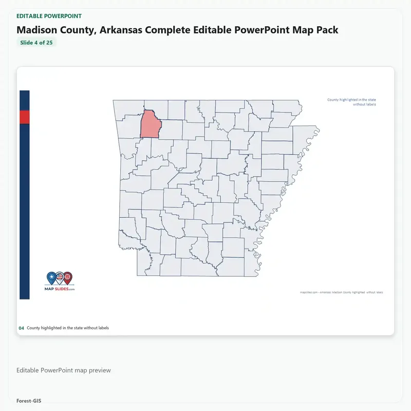 Madison County, Arkansas Editable Map Pack - Image 4