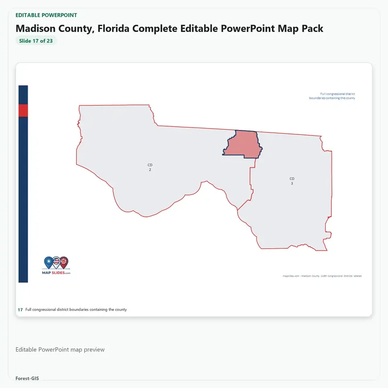 Madison County, Florida Editable Map Pack - Image 5