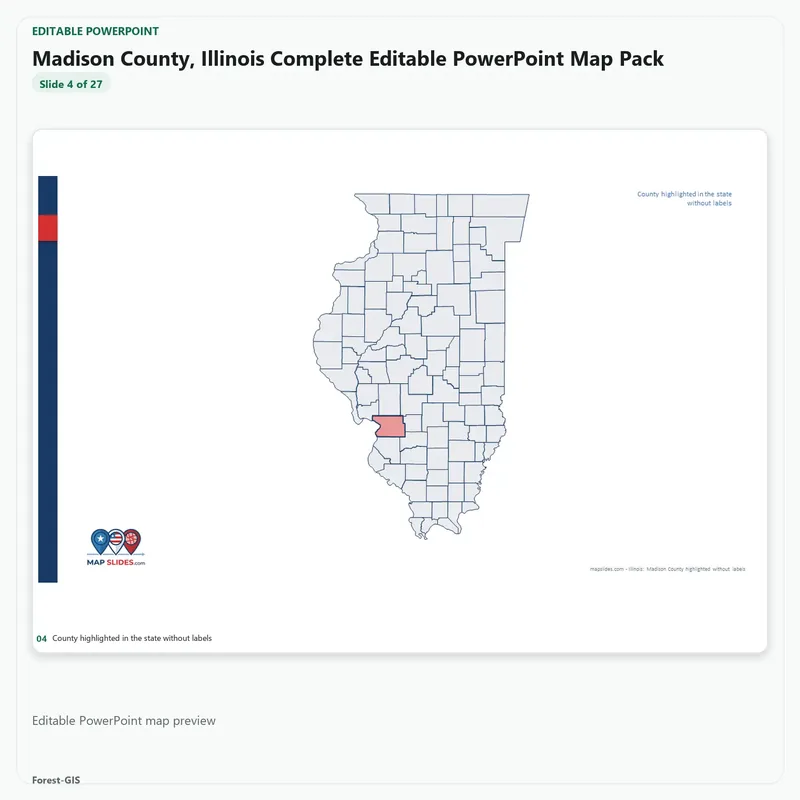 Madison County, Illinois Editable Map Pack - Image 4