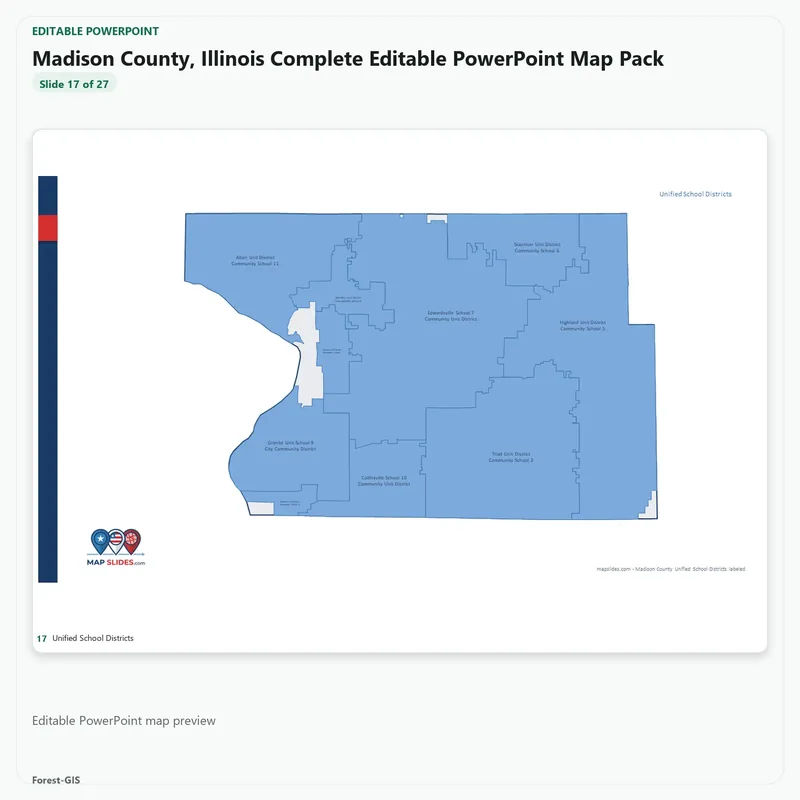 Madison County, Illinois Editable Map Pack - Image 5
