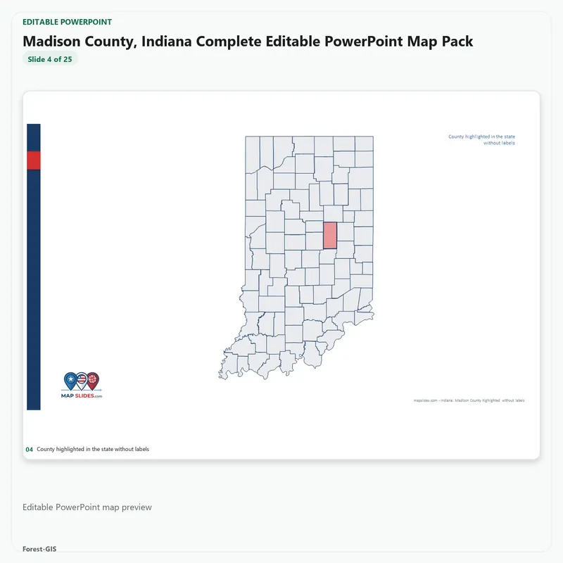 Madison County, Indiana Editable Map Pack - Image 4