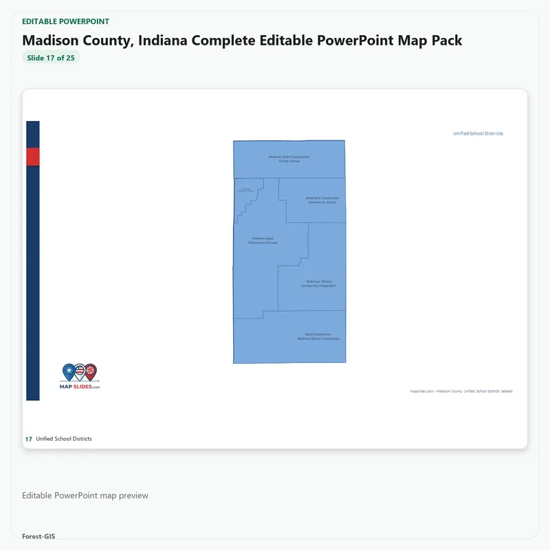 Madison County, Indiana Editable Map Pack - Image 5