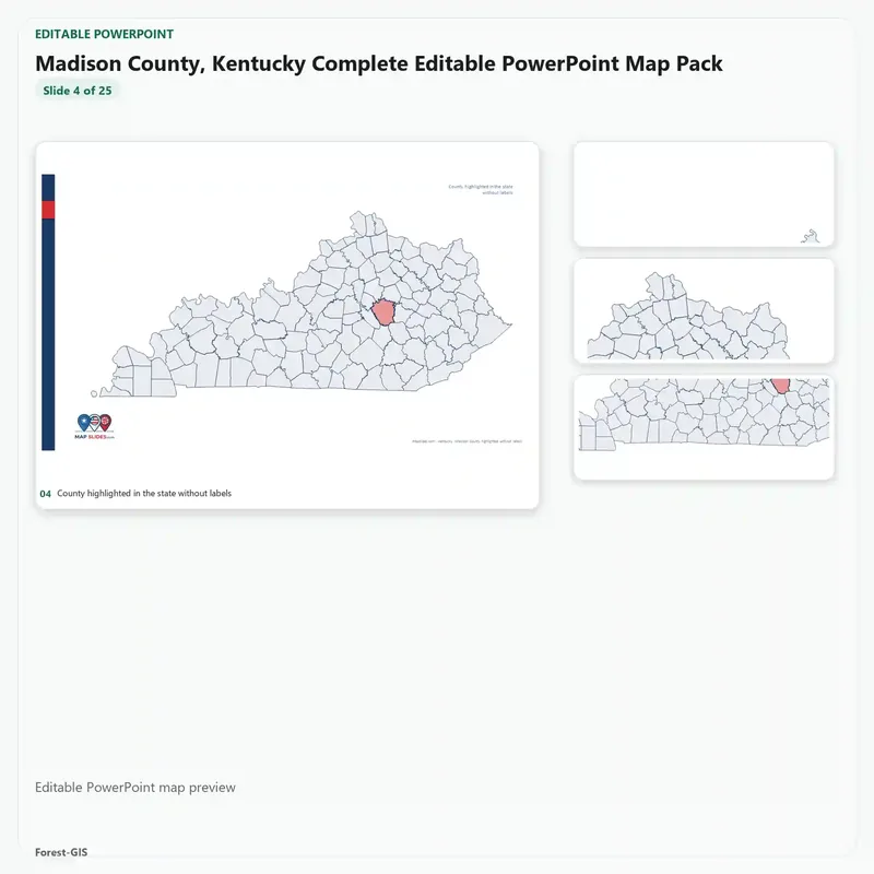 Madison County, Kentucky Editable Map Pack - Image 4