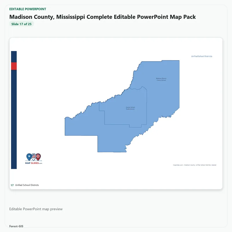 Madison County, Mississippi Editable Map Pack - Image 5