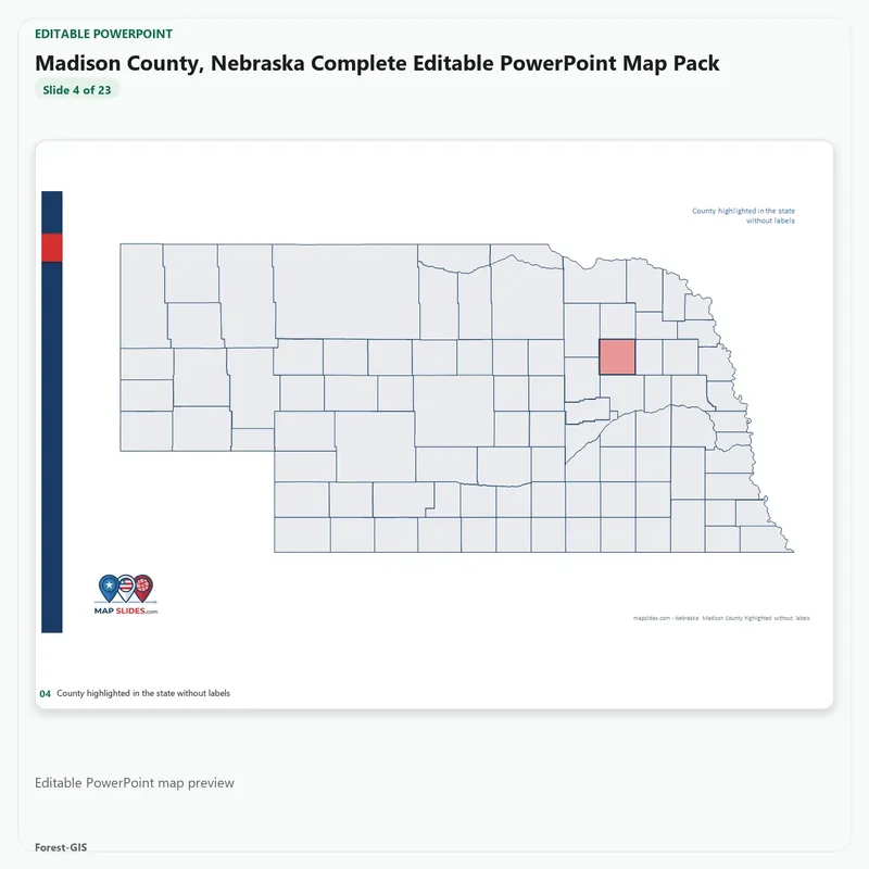 Madison County, Nebraska Editable Map Pack - Image 4