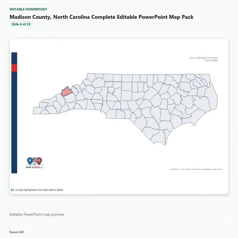 Madison County, North Carolina Editable Map Pack - Image 4