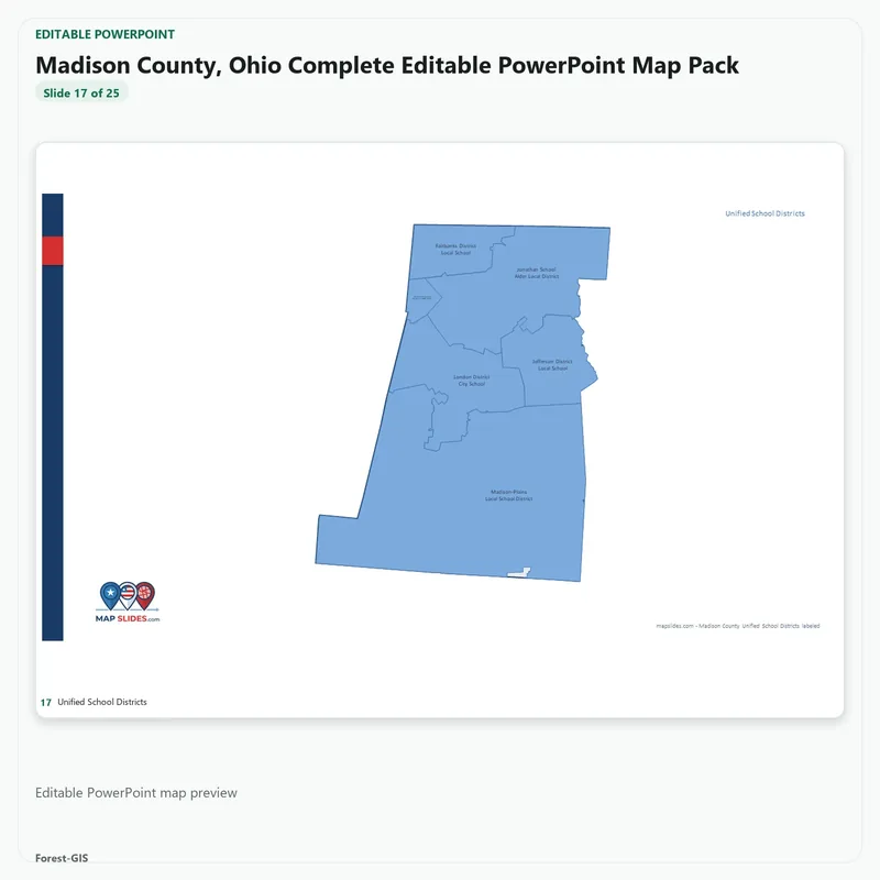 Madison County, Ohio Editable Map Pack - Image 5