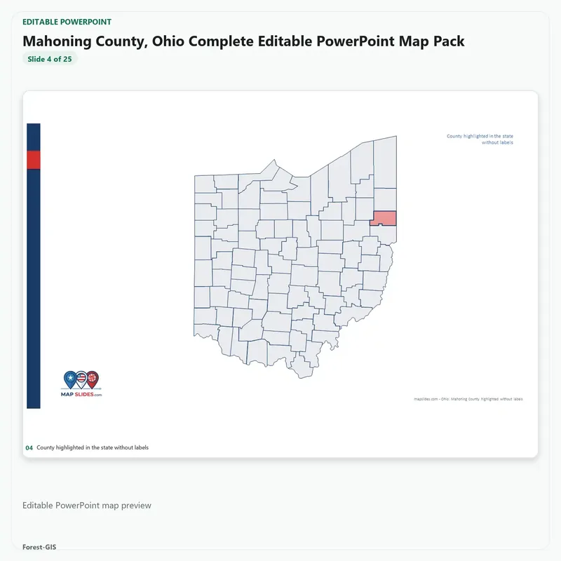 Mahoning County, Ohio Editable Map Pack - Image 4