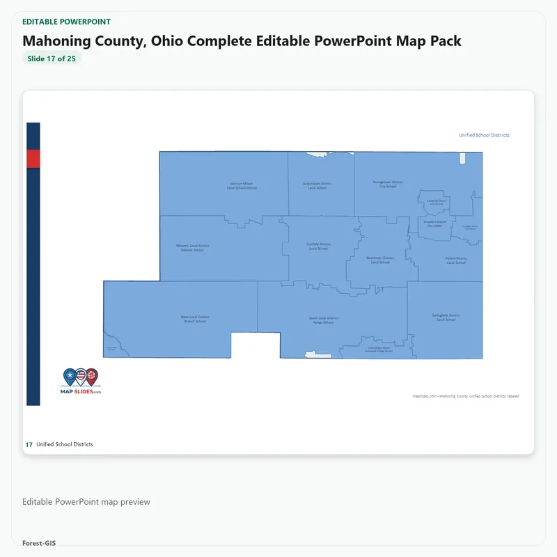 Mahoning County, Ohio Editable Map Pack - Image 5