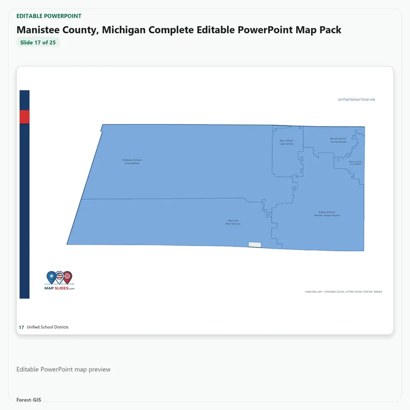 Manistee County, Michigan Editable Map Pack - Image 5