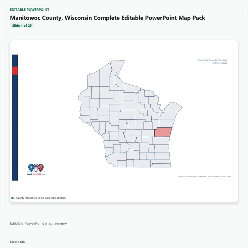 Manitowoc County, Wisconsin Editable Map Pack - Image 4