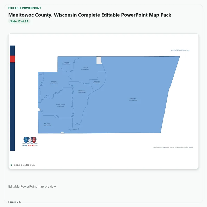 Manitowoc County, Wisconsin Editable Map Pack - Image 5