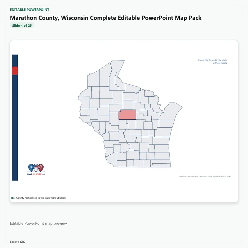 Marathon County, Wisconsin Editable Map Pack - Image 4