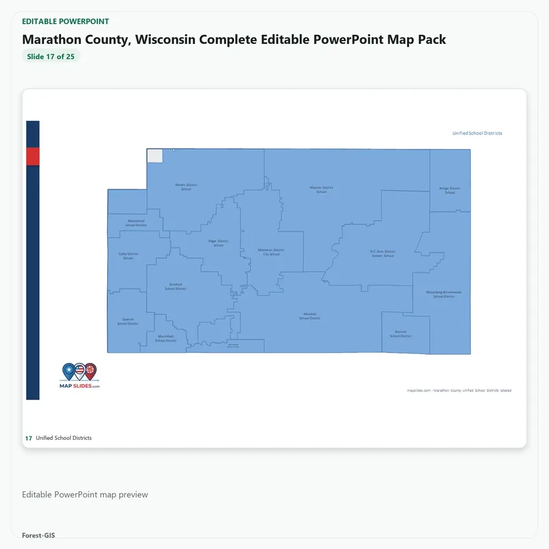 Marathon County, Wisconsin Editable Map Pack - Image 5