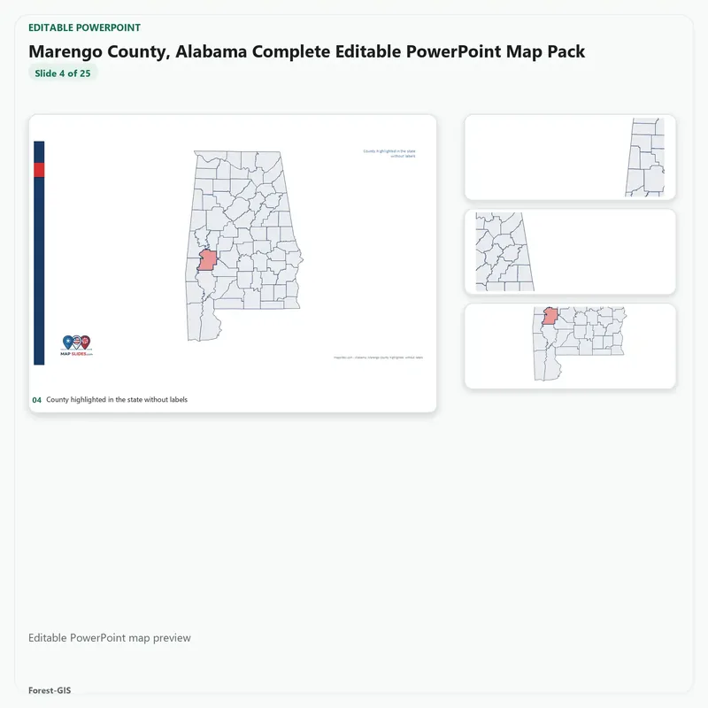 Marengo County, Alabama Editable Map Pack - Image 4