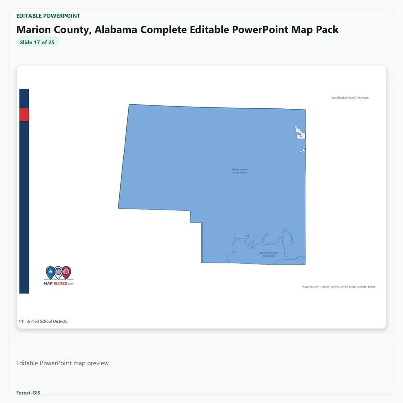 Marion County, Alabama Editable Map Pack - Image 5