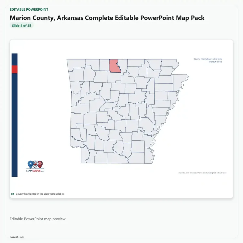 Marion County, Arkansas Editable Map Pack - Image 4