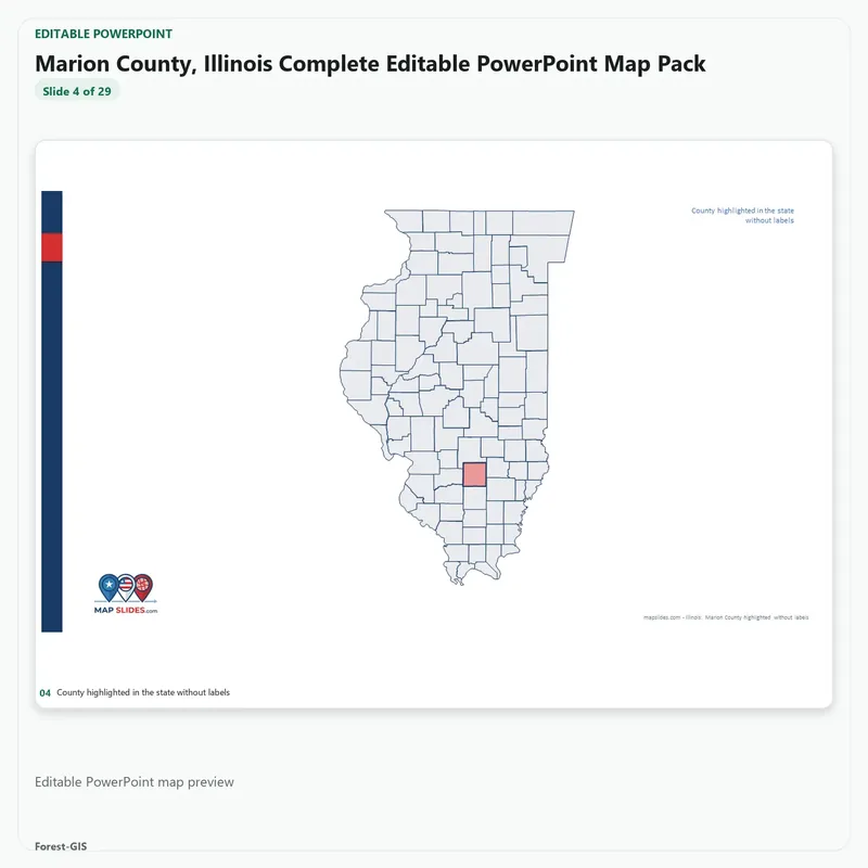 Marion County, Illinois Editable Map Pack - Image 4