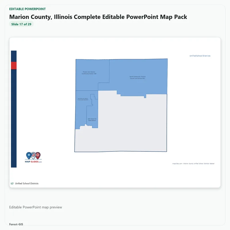 Marion County, Illinois Editable Map Pack - Image 5