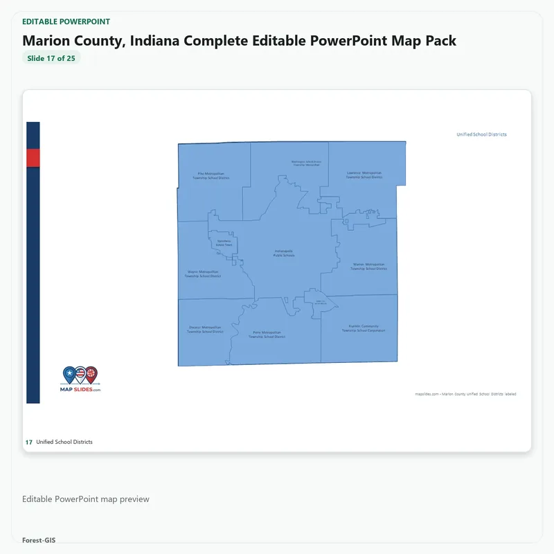 Marion County, Indiana Editable Map Pack - Image 5