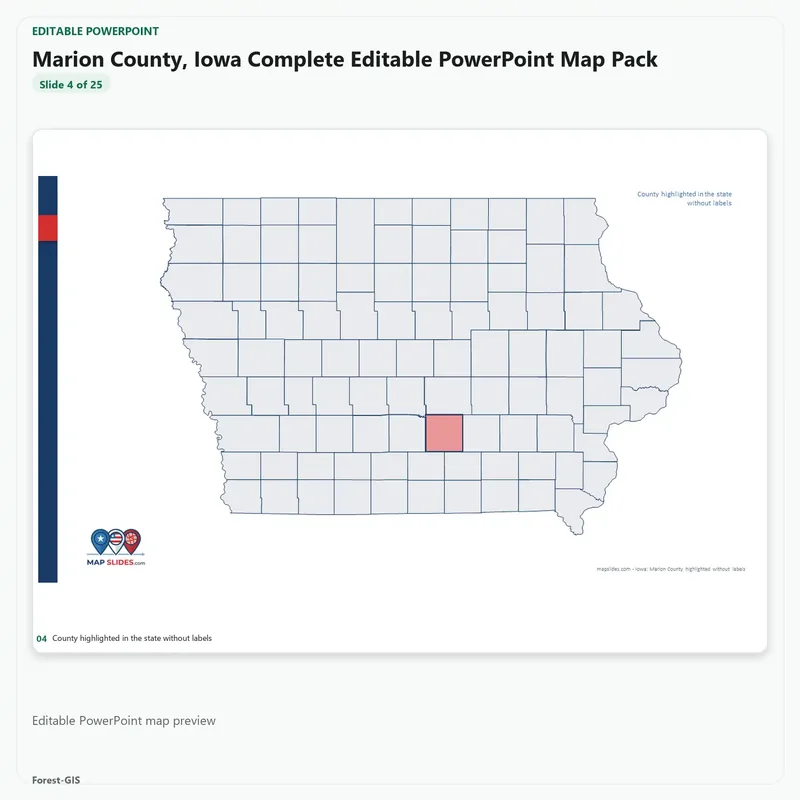 Marion County, Iowa Editable Map Pack - Image 4