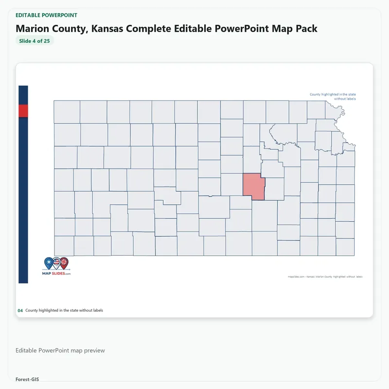 Marion County, Kansas Editable Map Pack - Image 4
