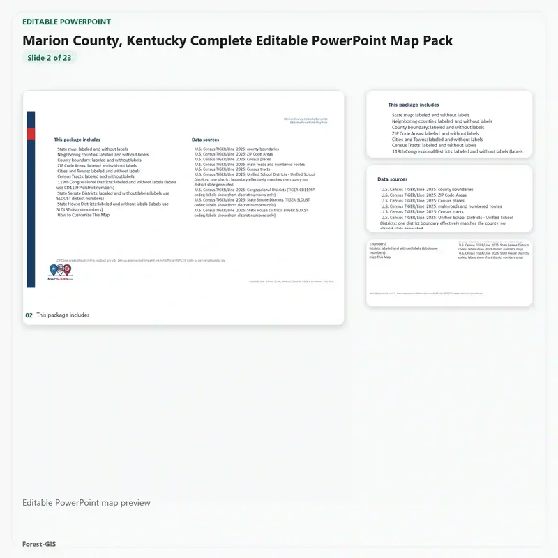 Marion County, Kentucky Editable Map Pack - Image 3