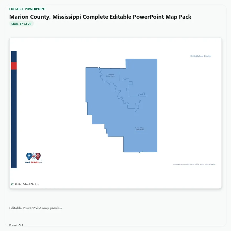 Marion County, Mississippi Editable Map Pack - Image 5