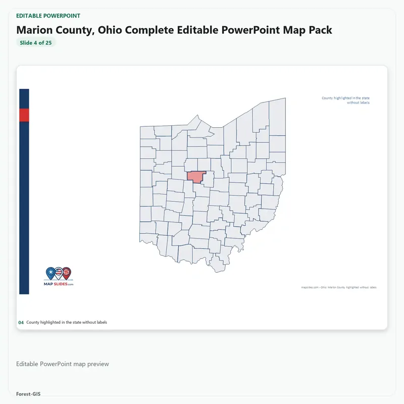 Marion County, Ohio Editable Map Pack - Image 4