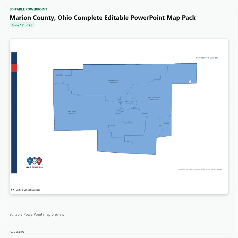 Marion County, Ohio Editable Map Pack - Image 5
