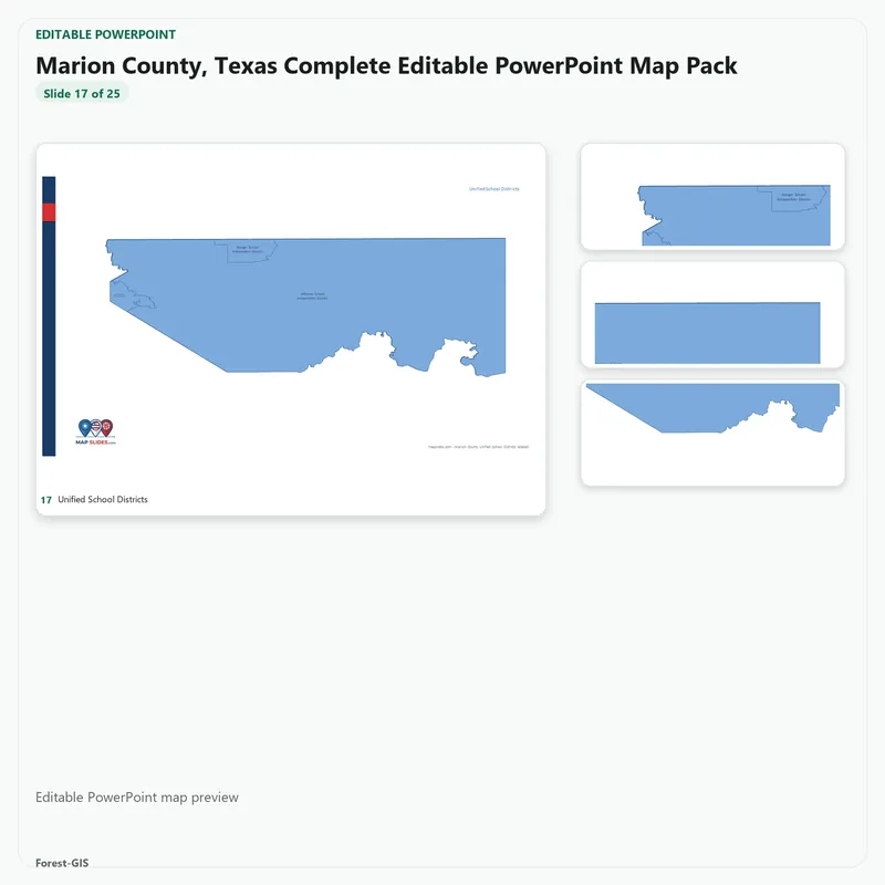 Marion County, Texas Editable Map Pack - Image 5