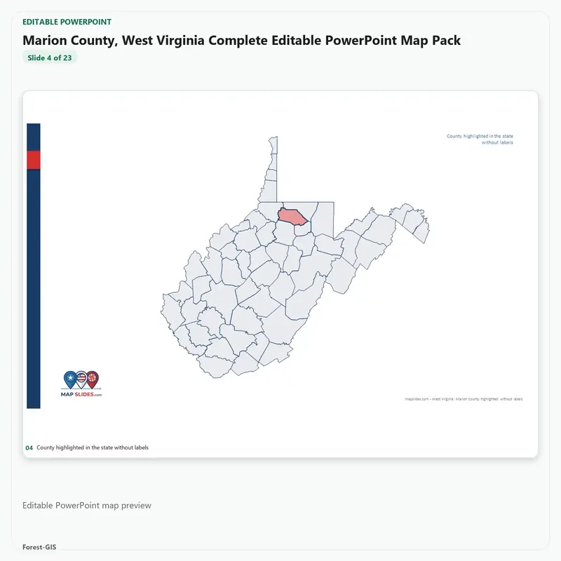 Marion County, West Virginia Editable Map Pack - Image 4